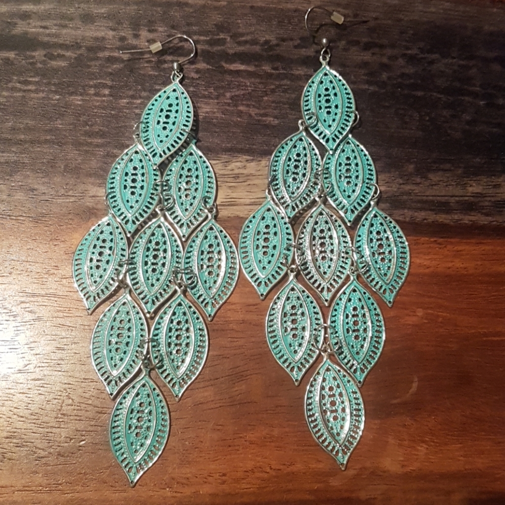 TURQUOISE COSTUME JEWELRY EARRINGS